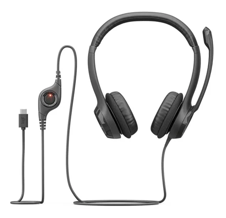 Logitech H390 Wired Headphones Full View